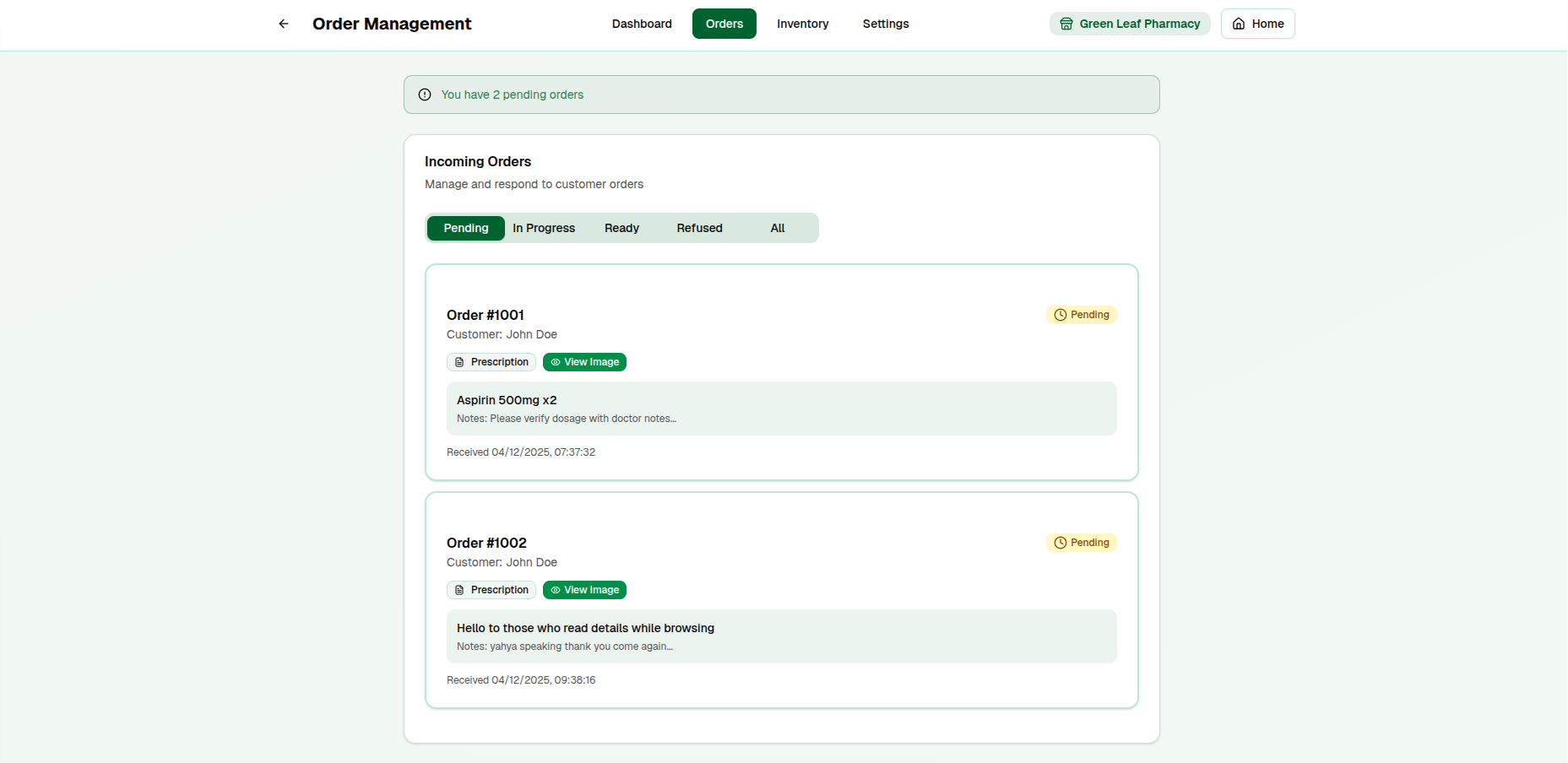 Streamlined Order Management